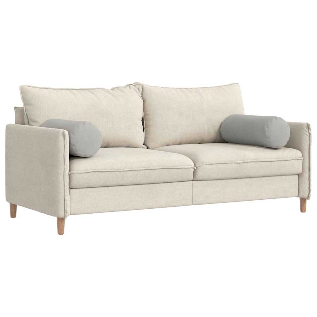 Bolster Pillows 2 pcs Light Grey Ø 25 x 70 cm Microfibre Fabric